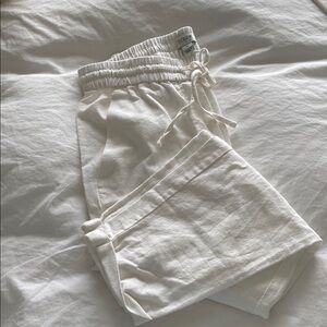 White Linen Women’s Drawstring  j Crew Pants